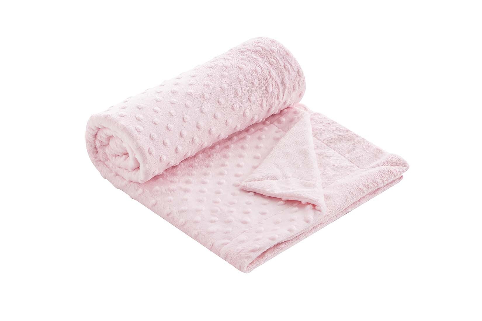 Acomoda Textil - Manta para Bebé. Manta para Cuna 100x140 cm, Manta Bebé  Estrellas con Borreguito, Suave, Cálida y Ligera. (Rosa)