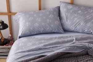 Sábanas de invierno tejido Velvelina®, textura aterciopelada, 006 Azul Acero